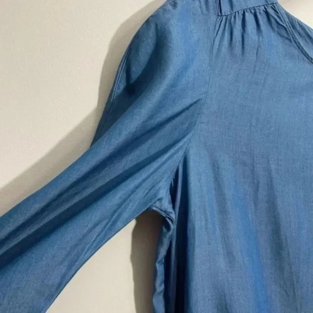 🔥 Zara tencel lyocell asymmetric dress Medium 6929/002 - Picture 7 of 9